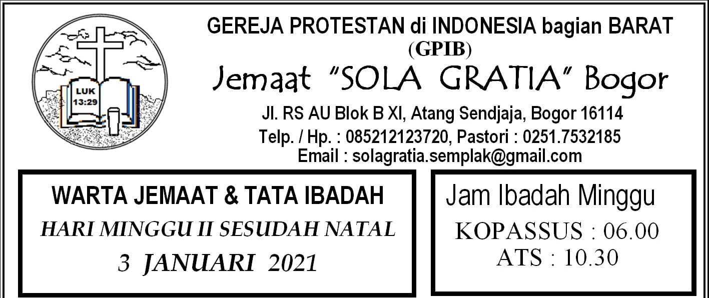 Read more about the article Warta Jemaat Minggu, 03 Januari 2020