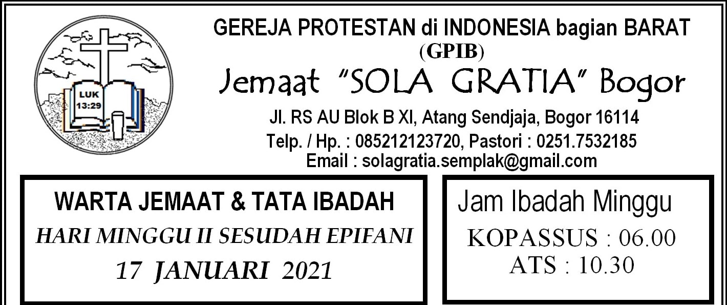Read more about the article Warta Jemaat Minggu, 17 Januari 2021