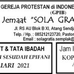 Warta Jemaat Minggu, 24 Januari 2021