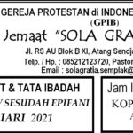 Warta Jemaat Minggu, 31 Desember 2021
