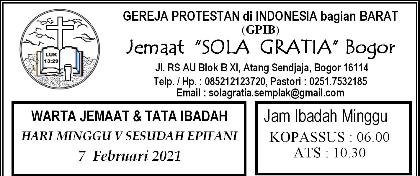 Read more about the article Warta Jemaat Minggu, 07 Februari 2021