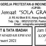 Warta Jemaat Minggu, 14 Februari 2021