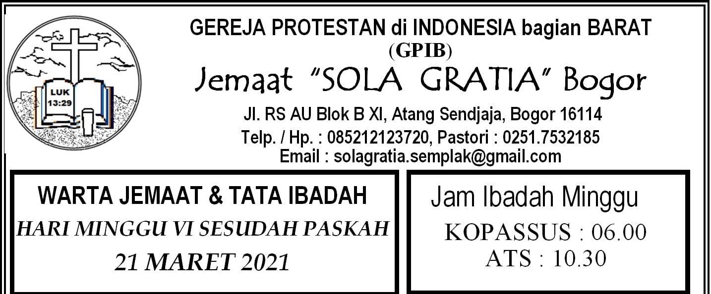 Read more about the article Warta Jemaat Minggu, 21 Februari 2021