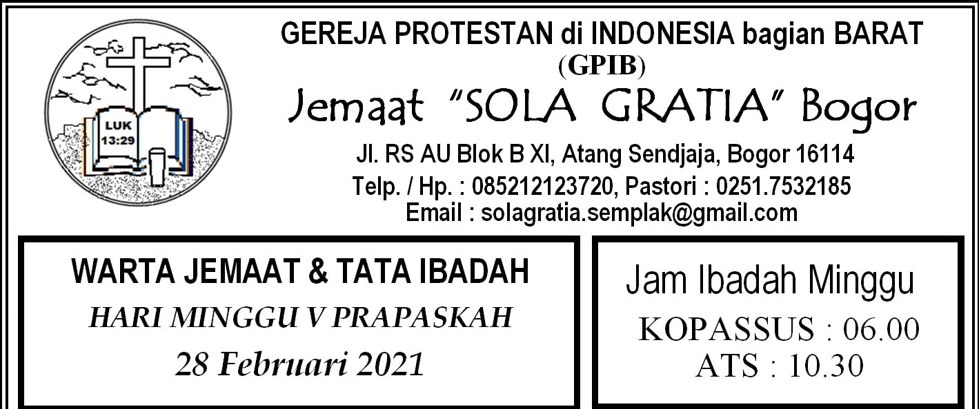 Read more about the article Warta Jemaat Minggu, 28 Februari 2021