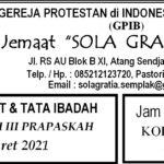 Warta Jemaat Minggu, 14 Maret 2021