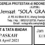 Warta Jemaat Minggu, 04 April 2021