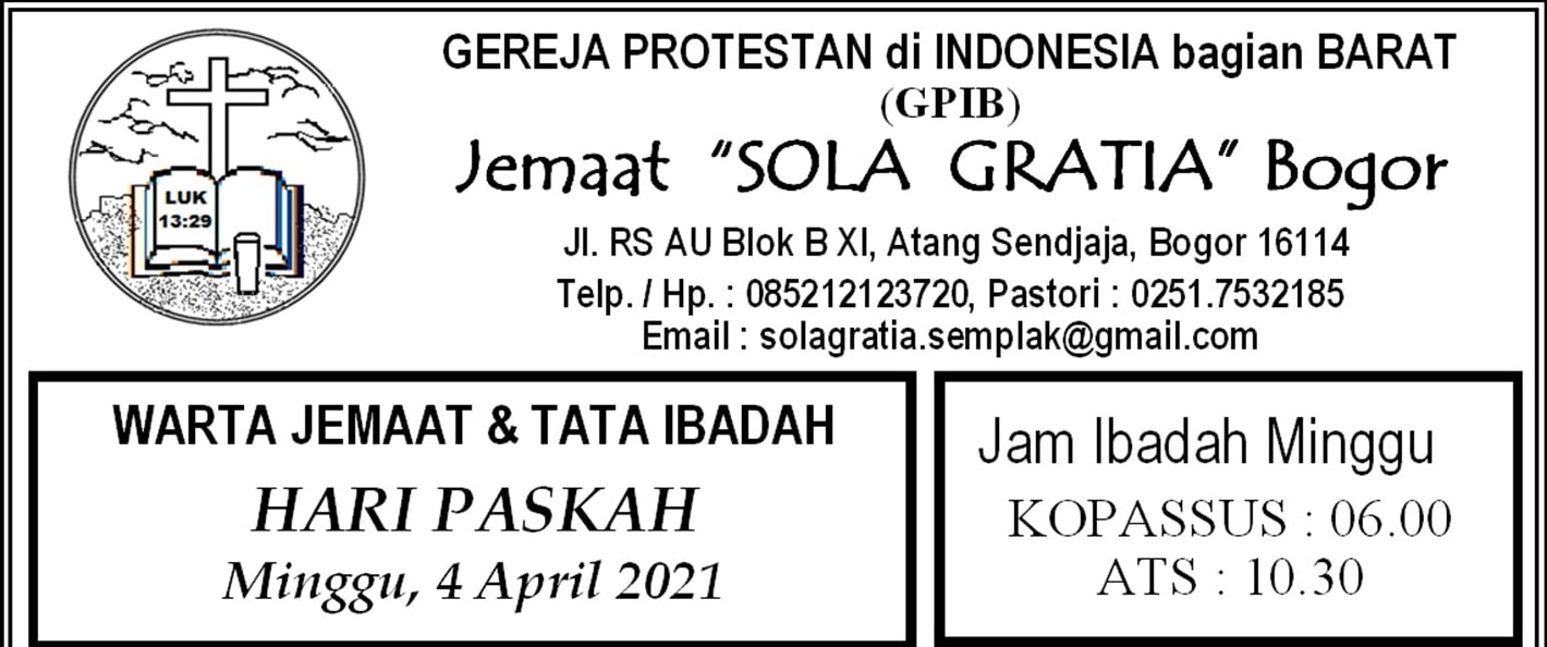 Read more about the article Warta Jemaat Minggu, 04 April 2021