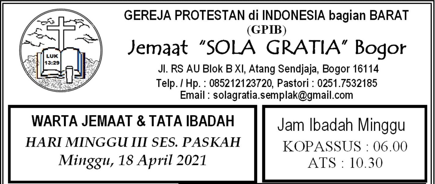 Read more about the article Warta Jemaat Minggu, 18 April 2021