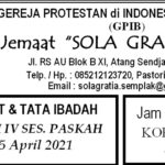 Warta Jemaat Minggu, 25 April 2021