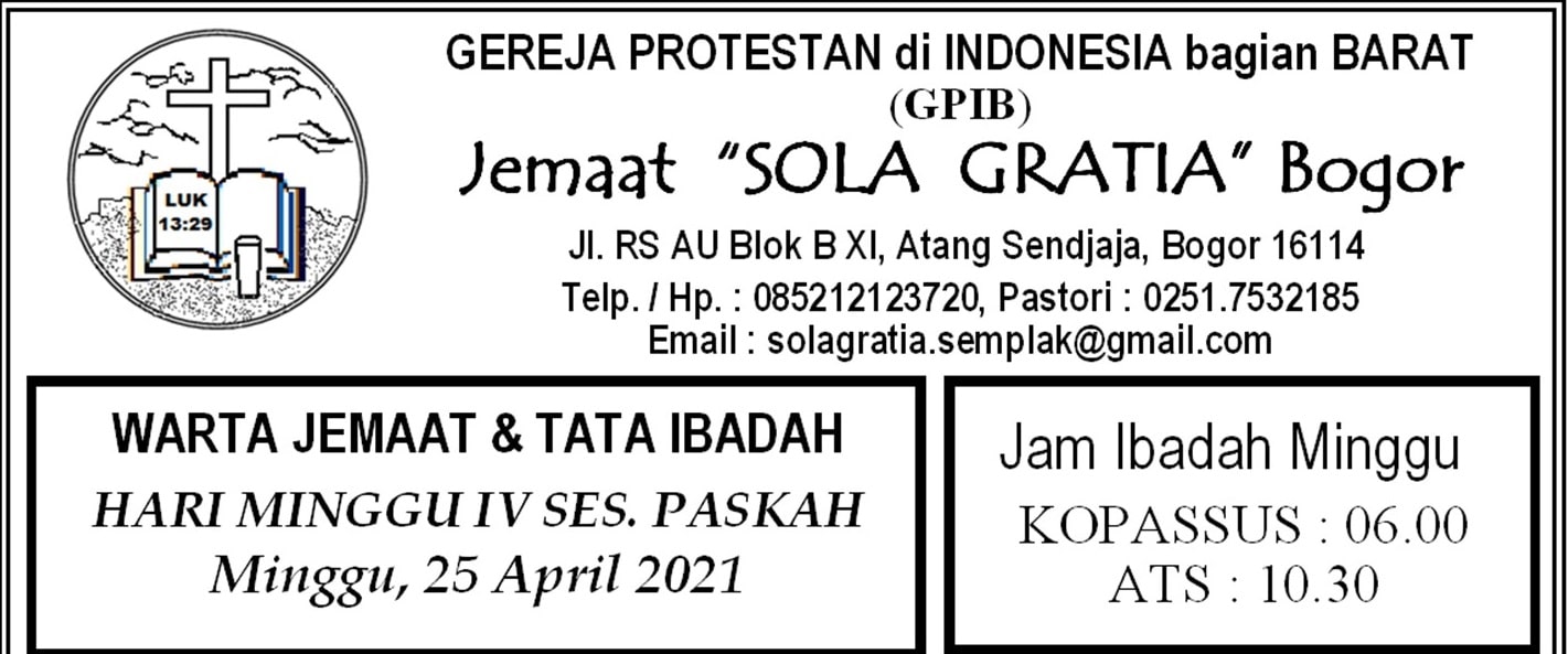Read more about the article Warta Jemaat Minggu, 25 April 2021