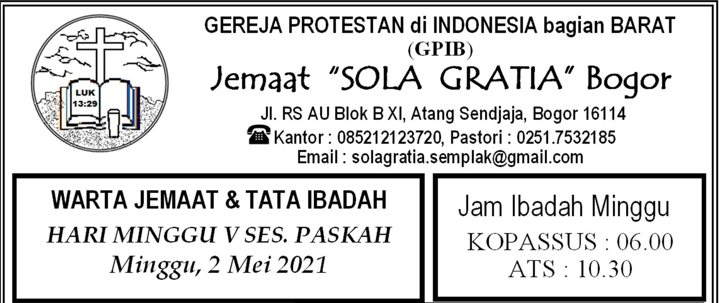 Read more about the article Warta Jemaat Minggu, 02 Mei 2021