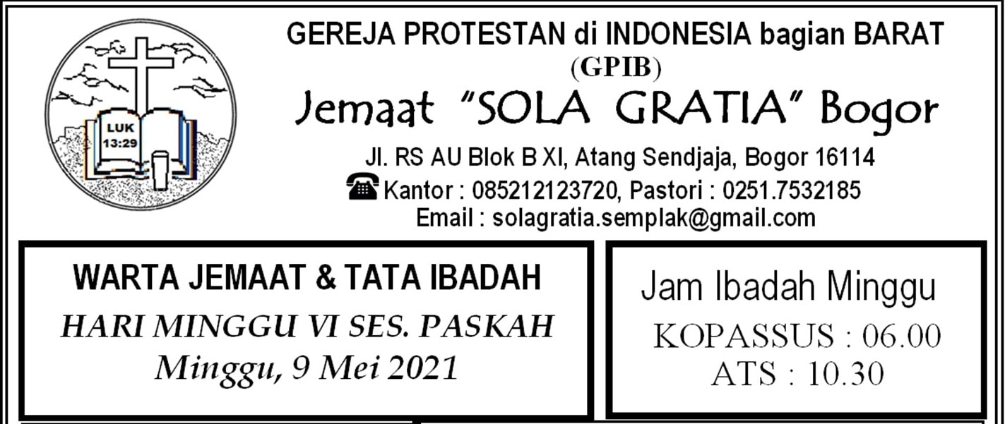 Read more about the article Warta Jemaat Minggu, 09 Mei 2021