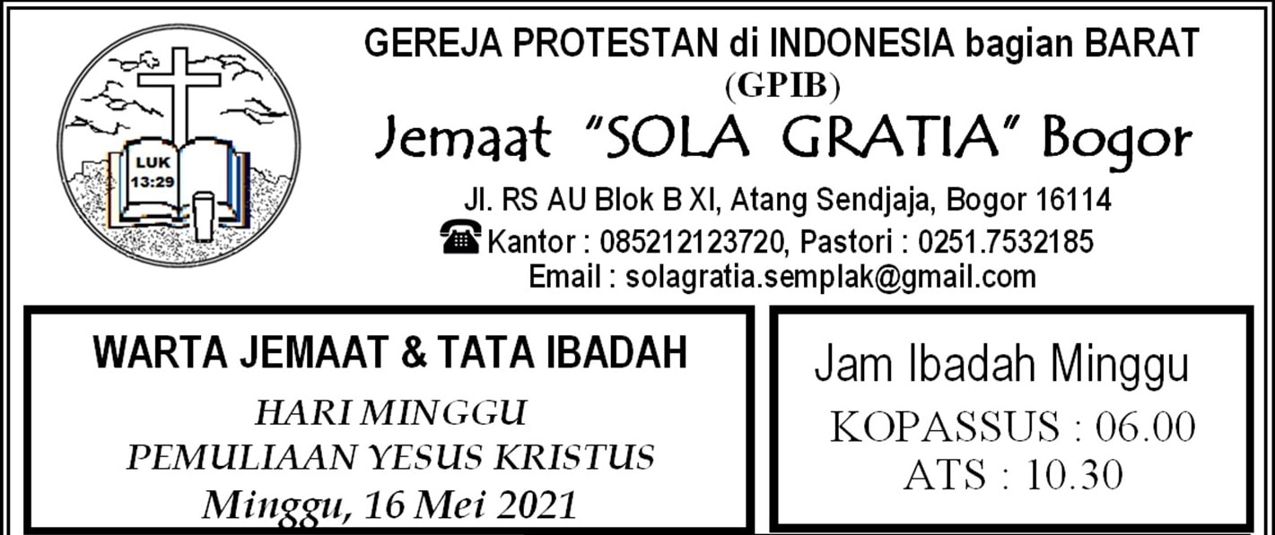 Read more about the article Warta Jemaat Minggu, 15 Mei 2021