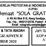 Warta Jemaat Minggu, 06 Desember 2020