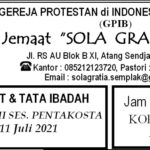 Warta Jemaat, Minggu 11 Juli 2021