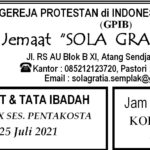Warta Jemaat, Minggu 25 Juli 2021
