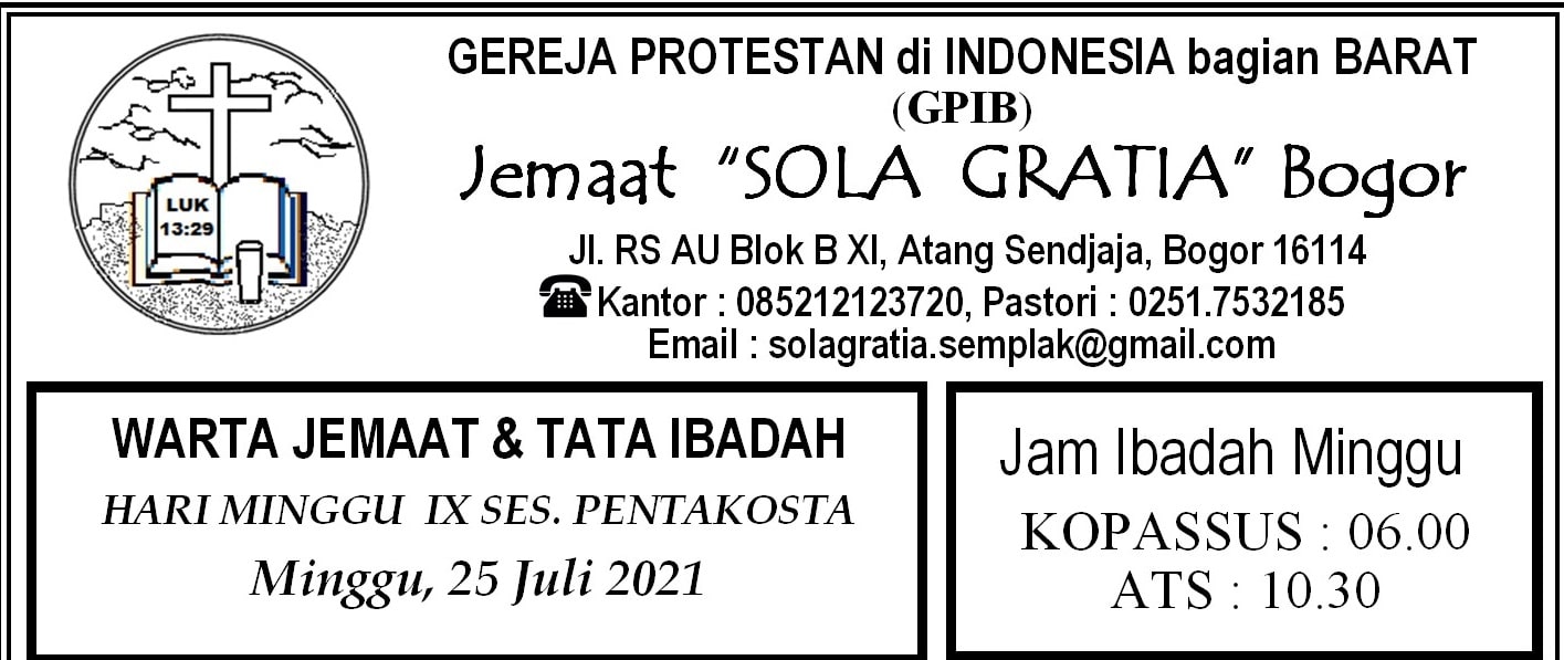 Read more about the article Warta Jemaat, Minggu 25 Juli 2021