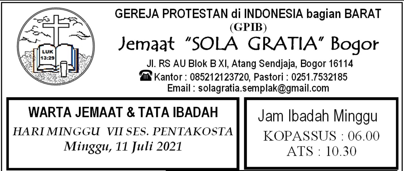 Read more about the article Warta Jemaat, Minggu 11 Juli 2021