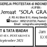 Warta Jemaat, Minggu 12 September 2021