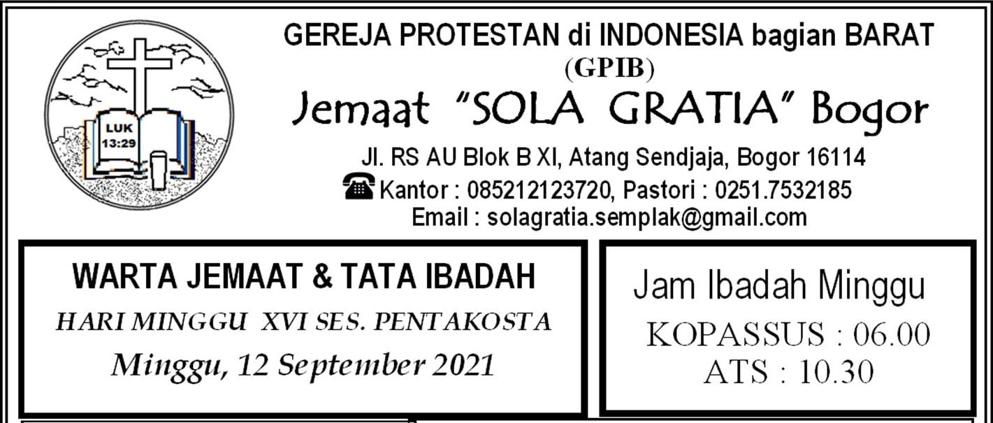 Read more about the article Warta Jemaat, Minggu 12 September 2021