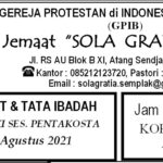Warta Jemaat, Minggu 08 Agustus 2021