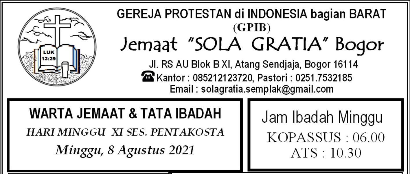 Read more about the article Warta Jemaat, Minggu 08 Agustus 2021