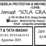 Warta Jemaat, Minggu 22 Agustus 2021