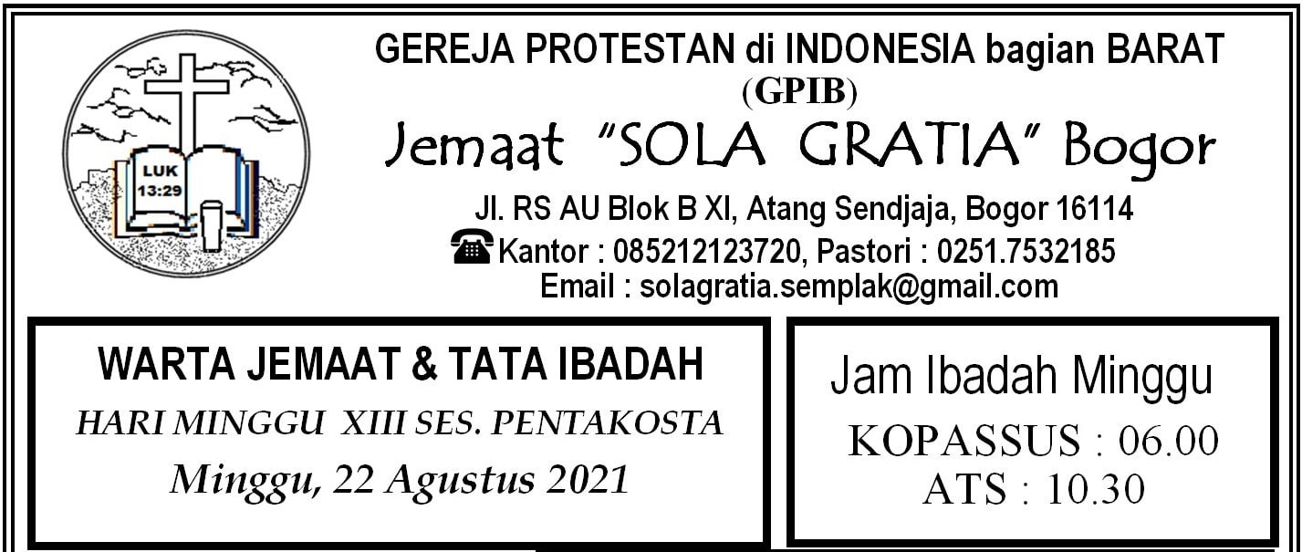 Read more about the article Warta Jemaat, Minggu 22 Agustus 2021