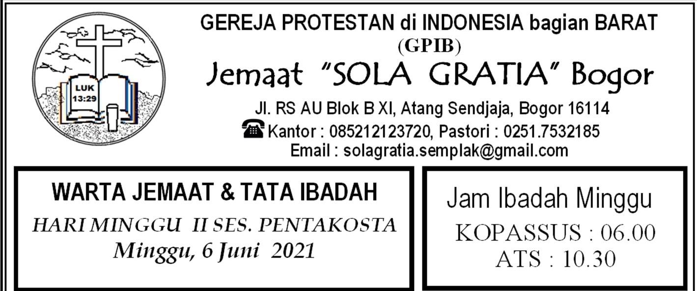 Read more about the article Warta Jemaat, Minggu 06 Juni 2021